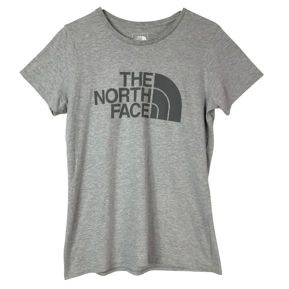 The North Face Gray Graphic T-Shirt Medium Pullover Crew Neck Short Sleeve Logo - Picture 1 of 4